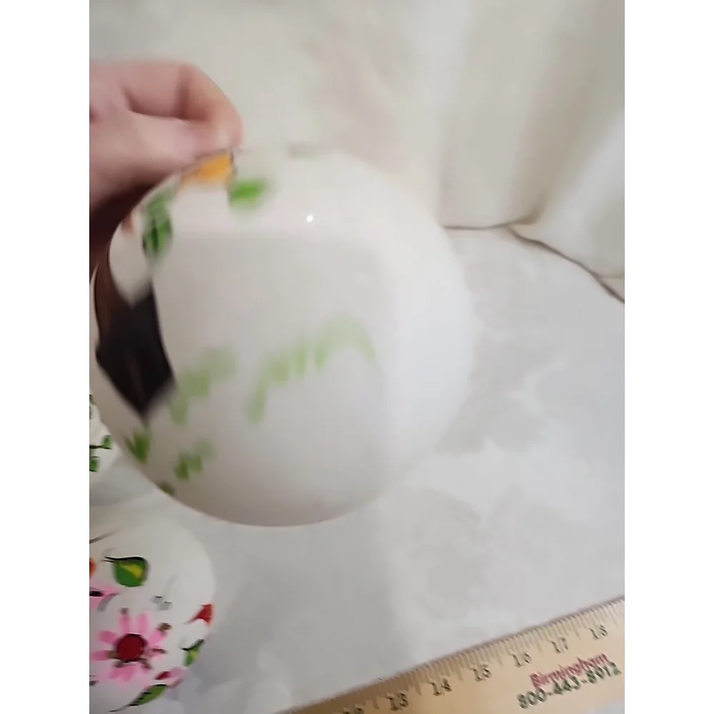 Vintage Hand Painted Floral Bird Glass Ornaments - Picture 11 of 14